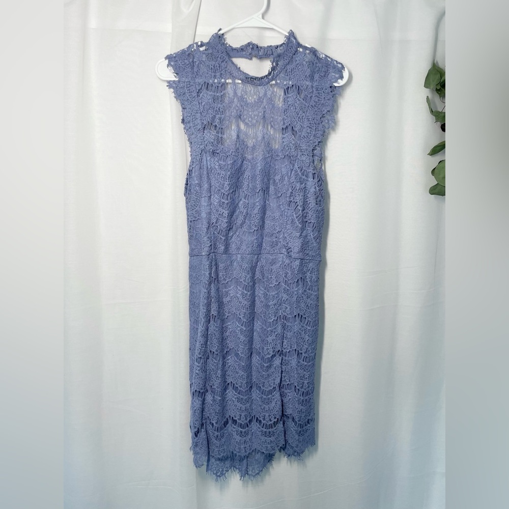 Blue free people laced cocktail dress